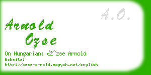 arnold ozse business card